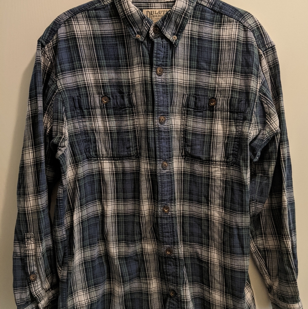 Duluth Trading Co. Plaid Flannel Button up shirt, Fall